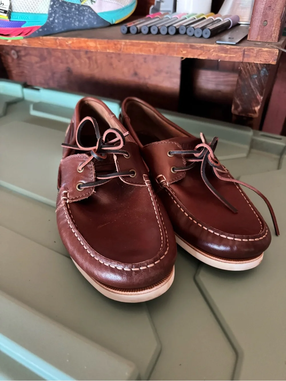 John White Leather Boat Shoes in Brown - Classic Men's Deck Shoes